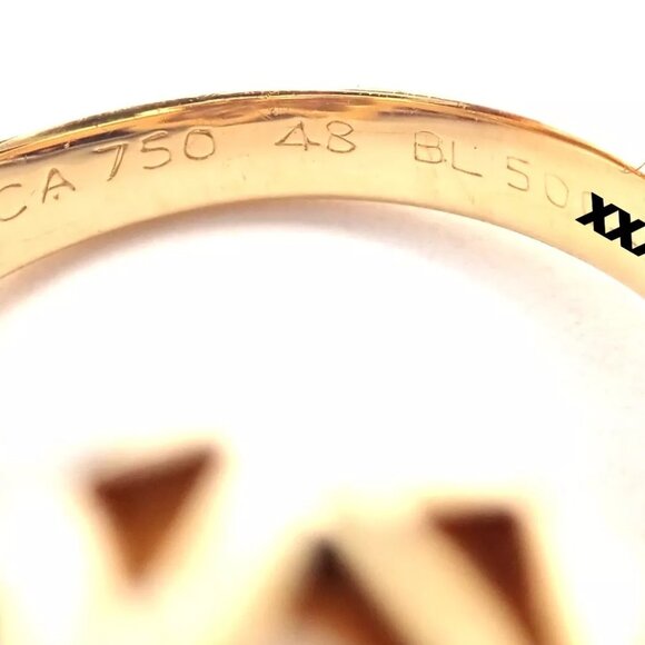 Authentic! Van Cleef & Arpels Cosmos 18k Yellow Gold Diamond Medium Model Ring - Picture 9 of 13